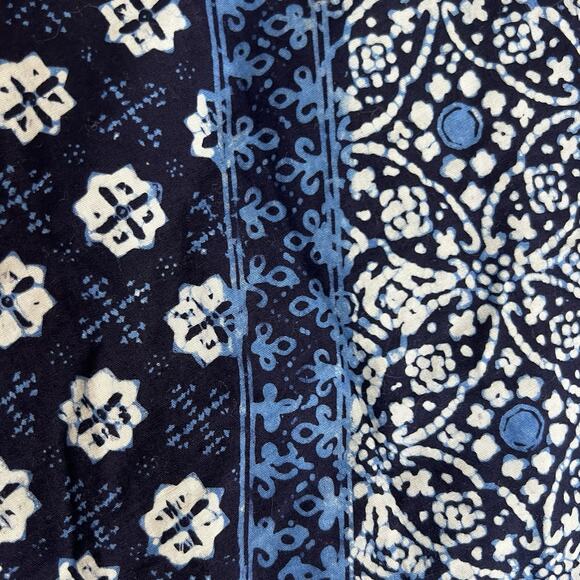 Batik Keris Navy Blue Wrap Skirt One Size Wax Print Cotton - Picture 11 of 12